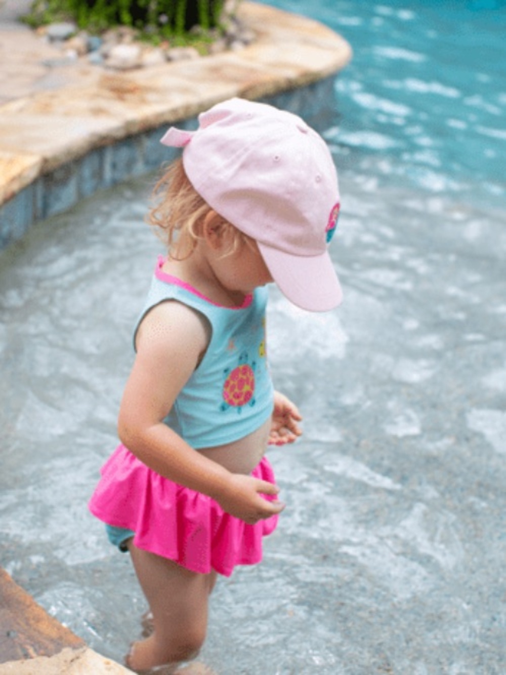 Mermaid Embroidered Pink Toddlers Hat - Mudpie - Picture 2 of 6